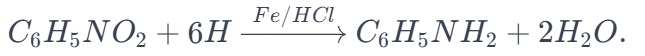 Reduction of Nitrobenzene to Aniline